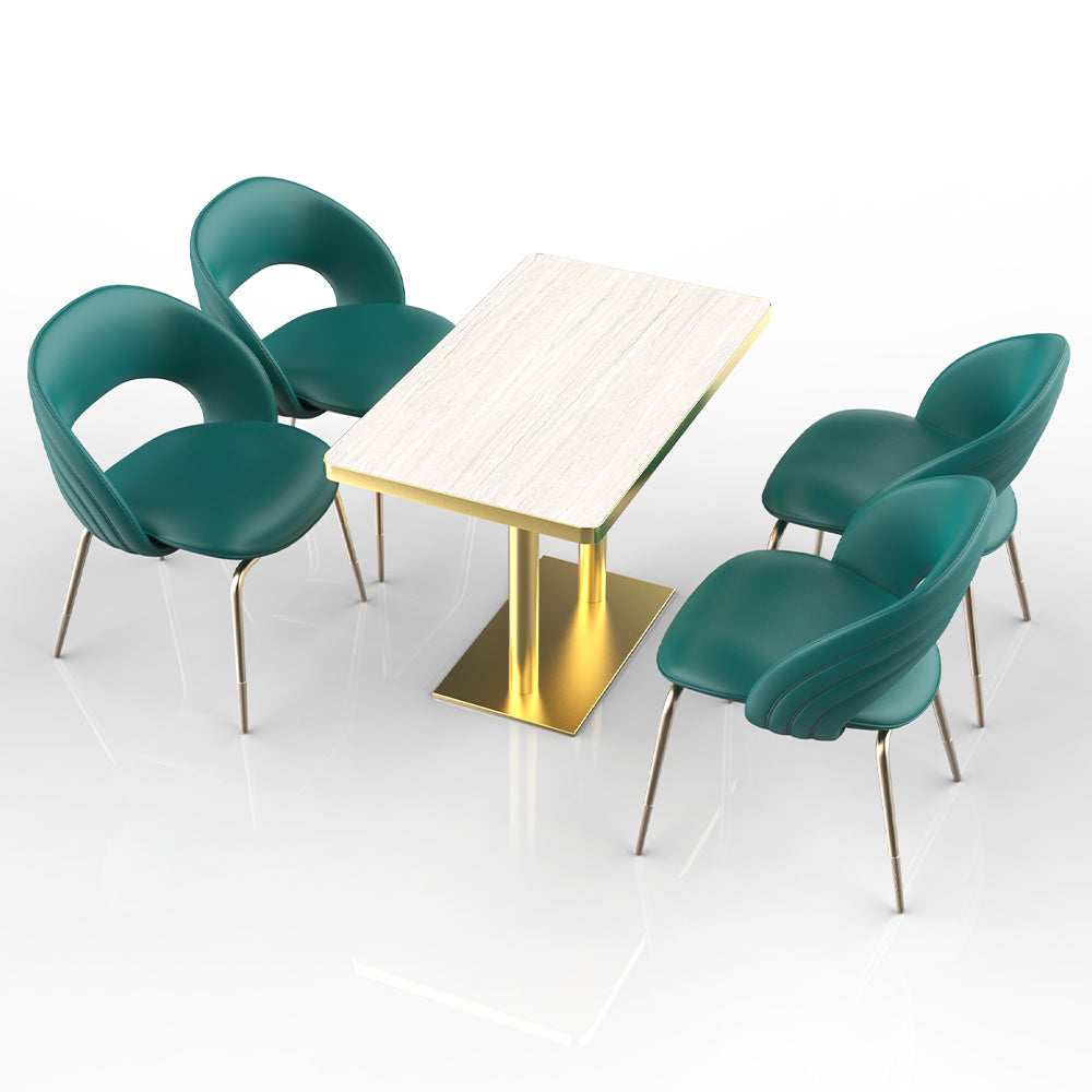 HUALIN Restaurant luxury sintered stone dining table with comfortable chairs, customizable material, color and size