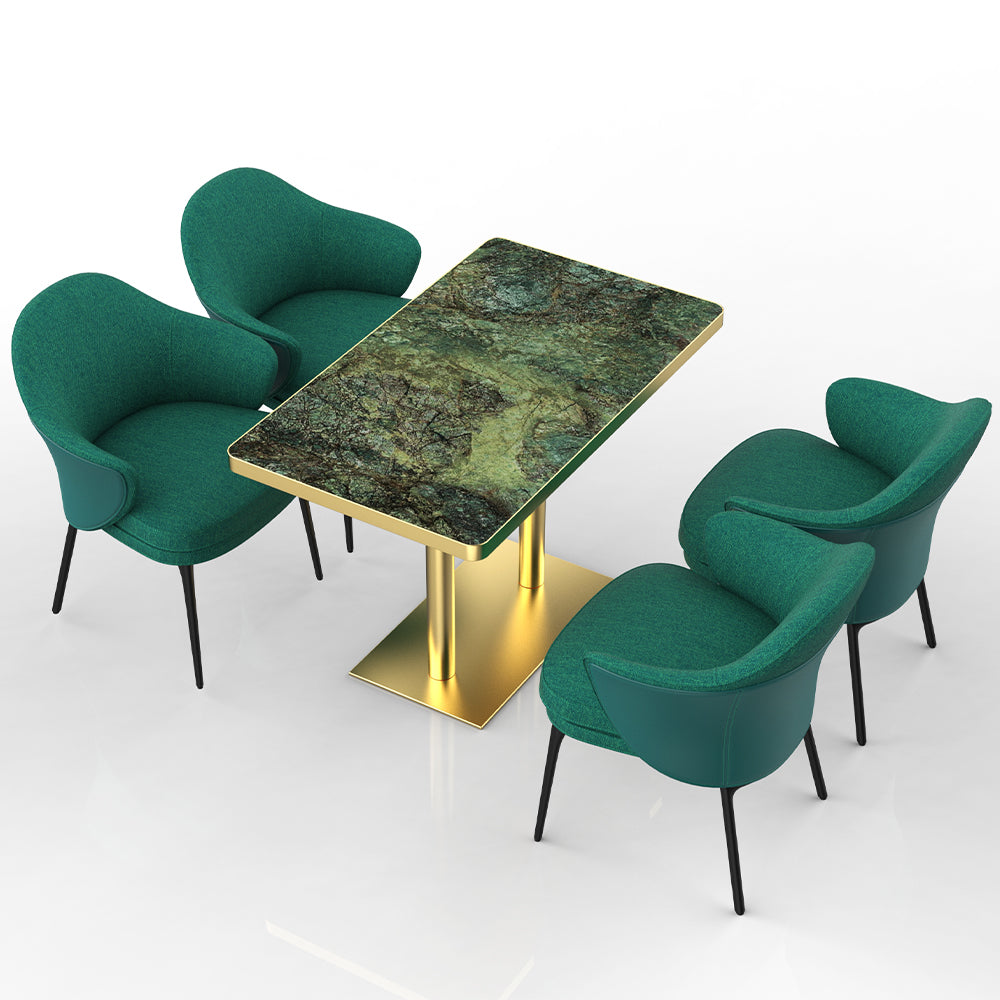 HUALIN Restaurant luxury sintered stone dining table with comfortable chairs, customizable material, color and size