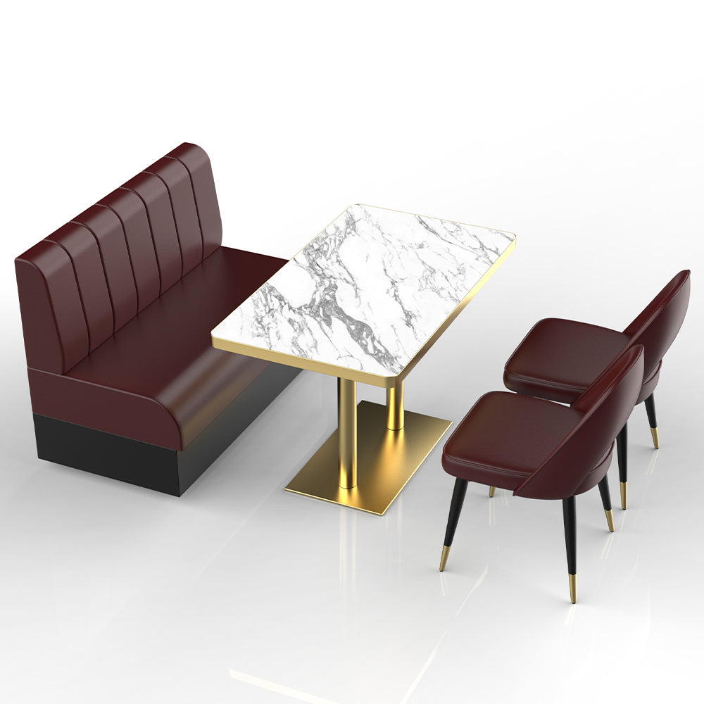 HUALIN Restaurant luxury sintered stone marble dining table chairs comfortable booths, material size color batch customization