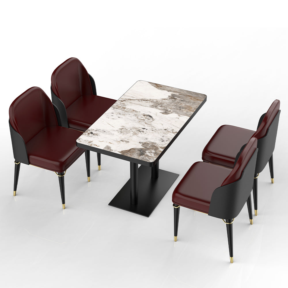 HUALIN Restaurant luxury sintered stone dining table with comfortable chairs, customizable material, color and size