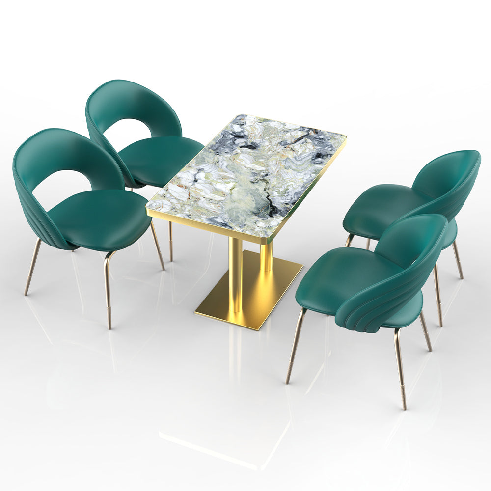 HUALIN Restaurant luxury sintered stone dining table with comfortable chairs, customizable material, color and size