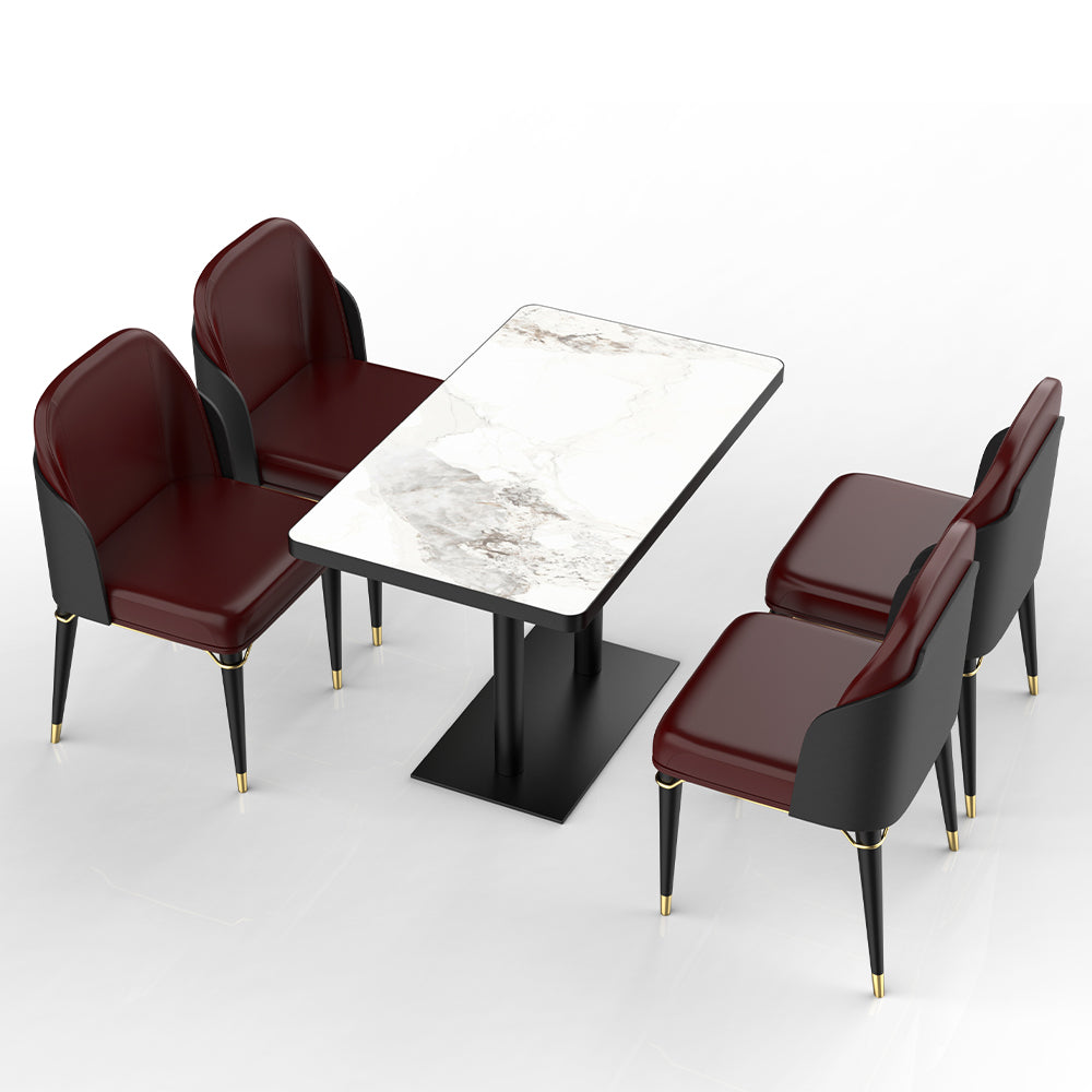 HUALIN Restaurant luxury sintered stone dining table with comfortable chairs, customizable material, color and size