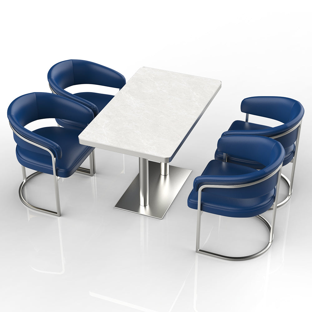 HUALIN Restaurant luxury sintered stone ceramic dining table with comfortable chair
