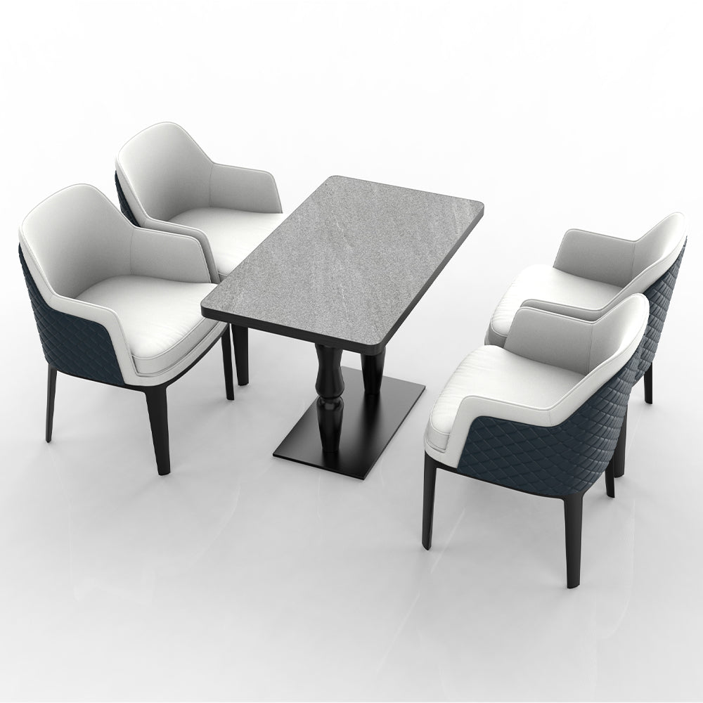 HUALIN Restaurant luxury sintered stone dining table with comfortable chairs, customizable material, color and size