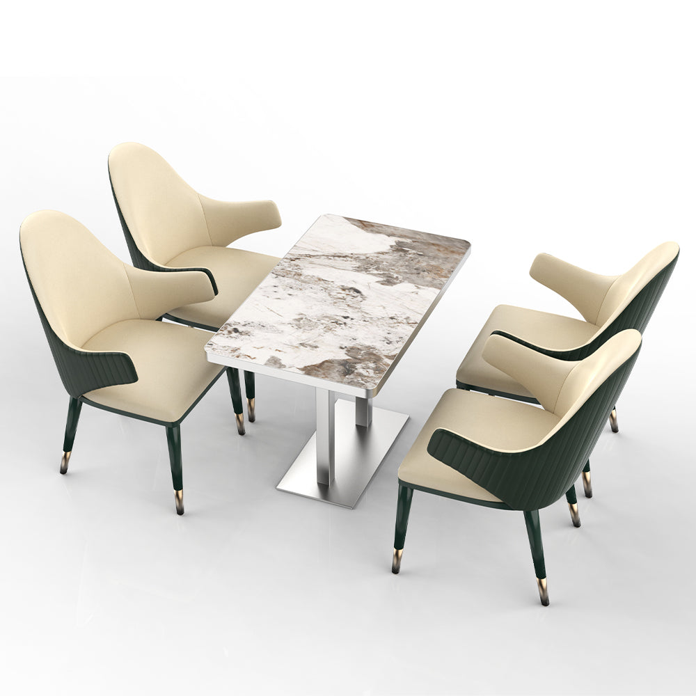 HUALIN Restaurant luxury sintered stone dining table with comfortable chairs, customizable material, color and size