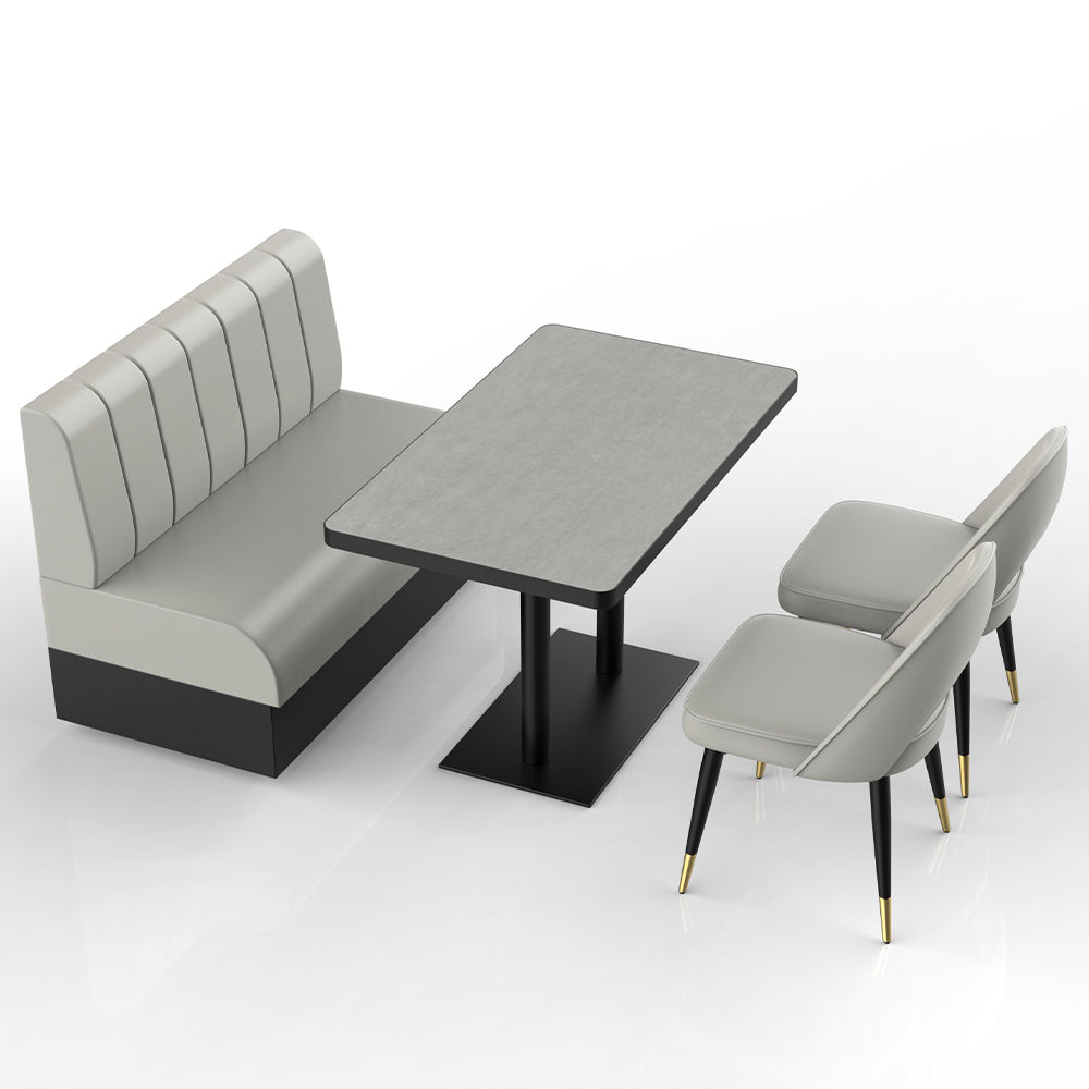 HUALIN Restaurant luxury sintered stone marble dining table chairs comfortable booths, material size color batch customization