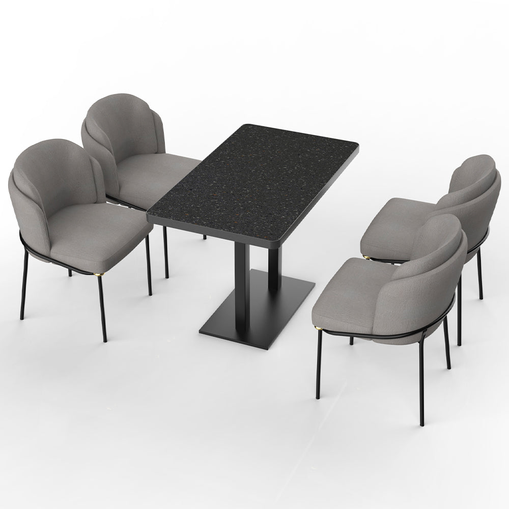 HUALIN Restaurant luxury sintered stone ceramic dining table with comfortable chair