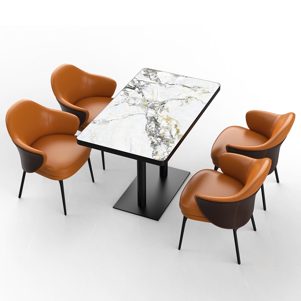HUALIN Restaurant luxury sintered stone ceramic dining table with comfortable chair