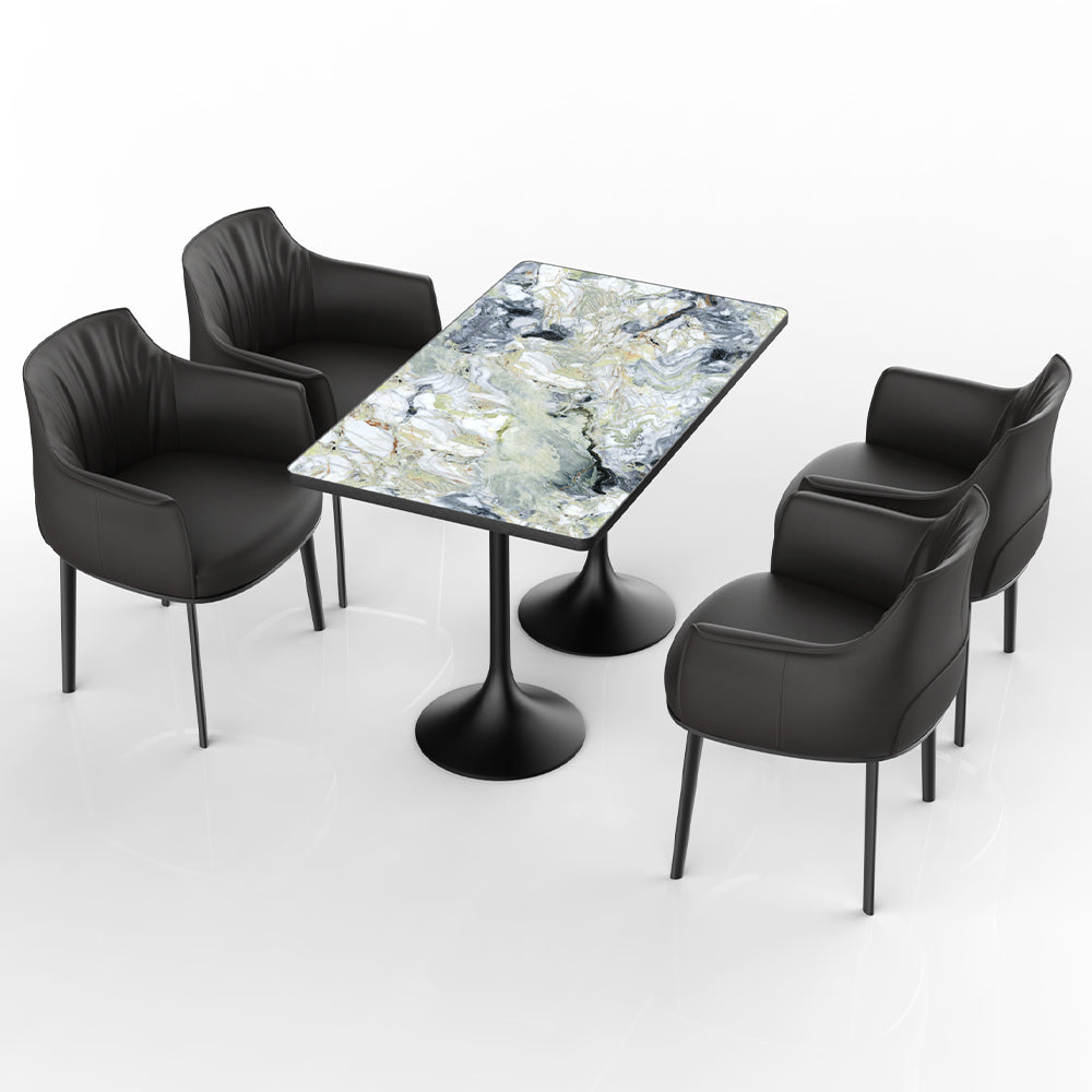 HUALIN Restaurant luxury sintered stone ceramic dining table with comfortable chair