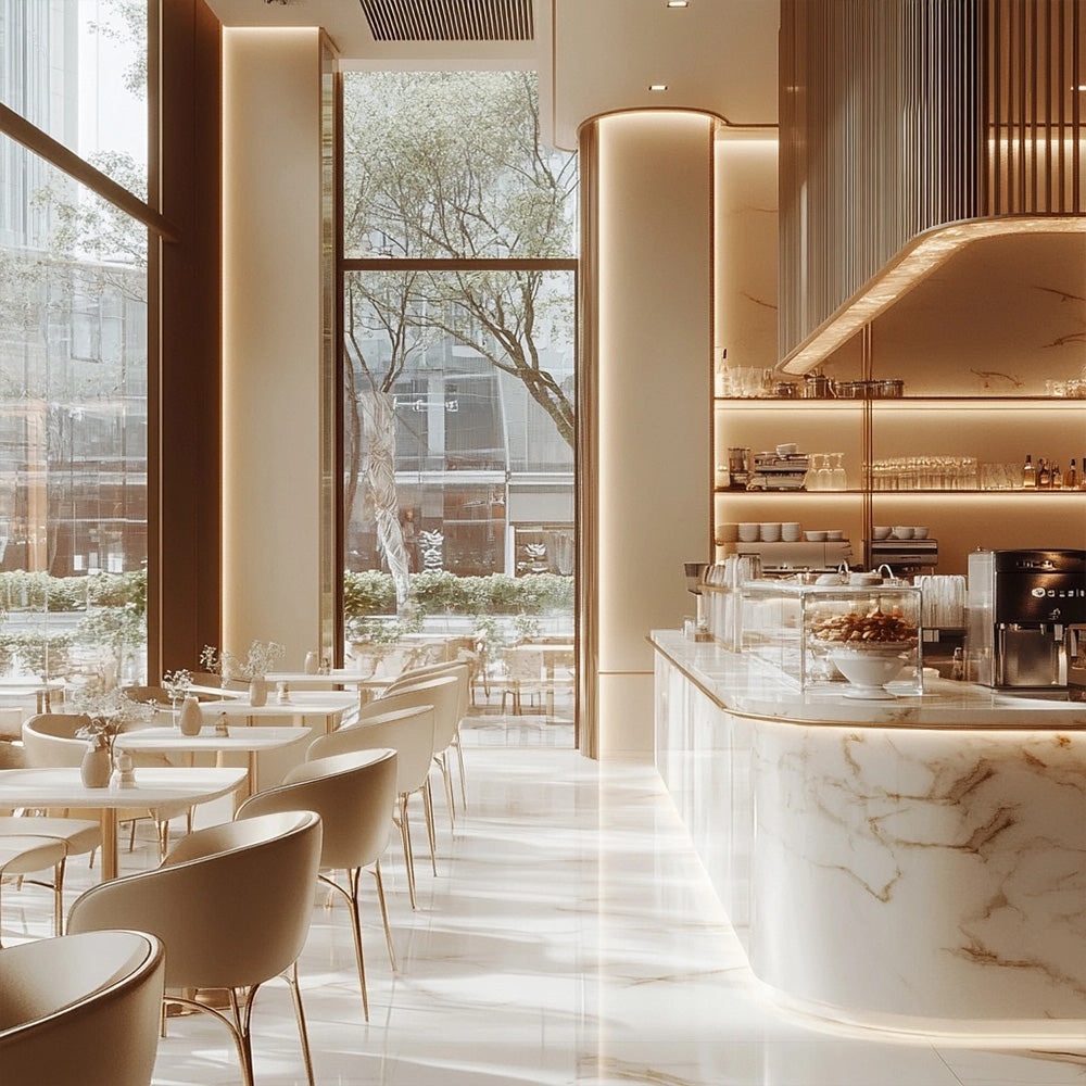 HUALIN Luxurious sintered stone dining tables, solid wood dining tables, dining chairs and comfortable booths. Customizable materials, colors and sizes