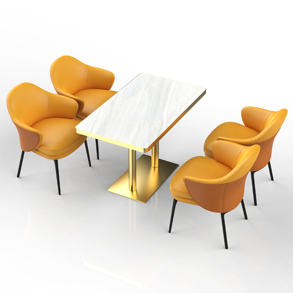 HUALIN Restaurant luxury sintered stone ceramic dining table with comfortable chair