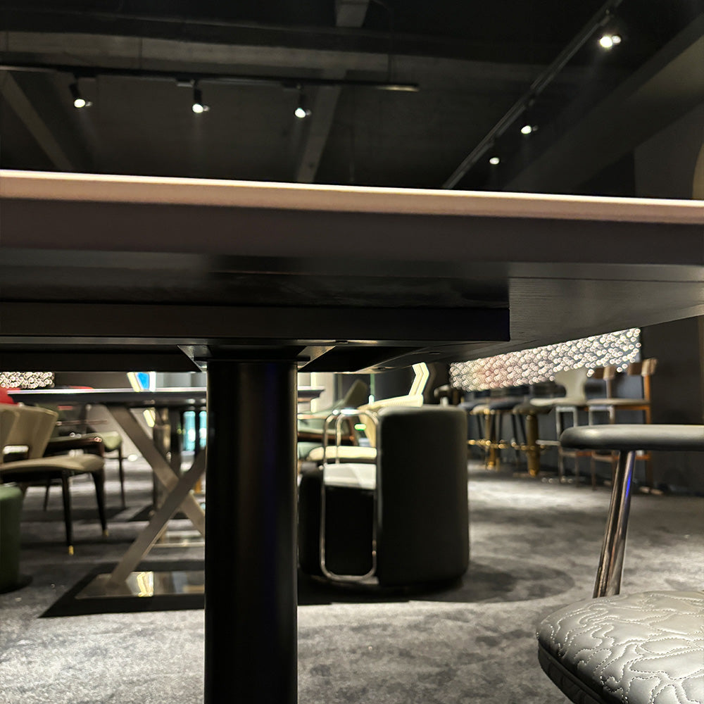 HUALIN Modern style theme restaurant luxury marble dining table with stainless steel legs, customizable size and color