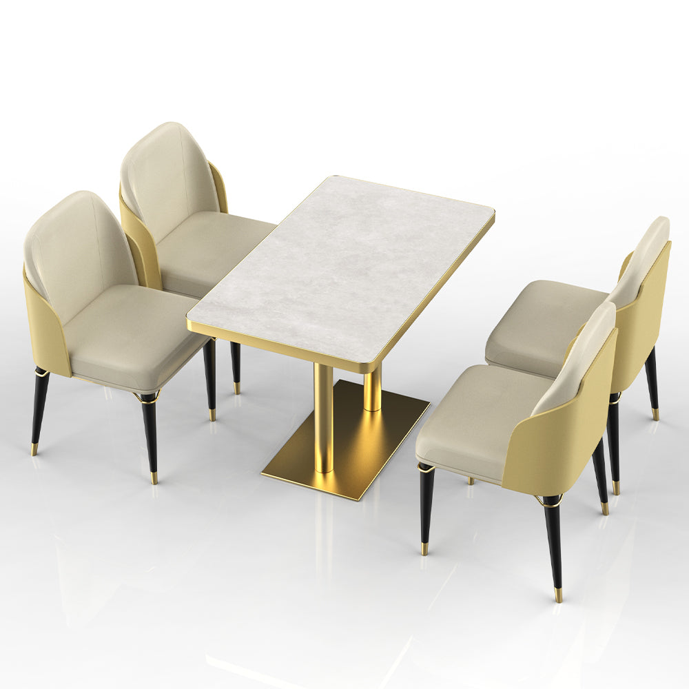 HUALIN Restaurant luxury sintered stone dining table with comfortable chairs, customizable material, color and size