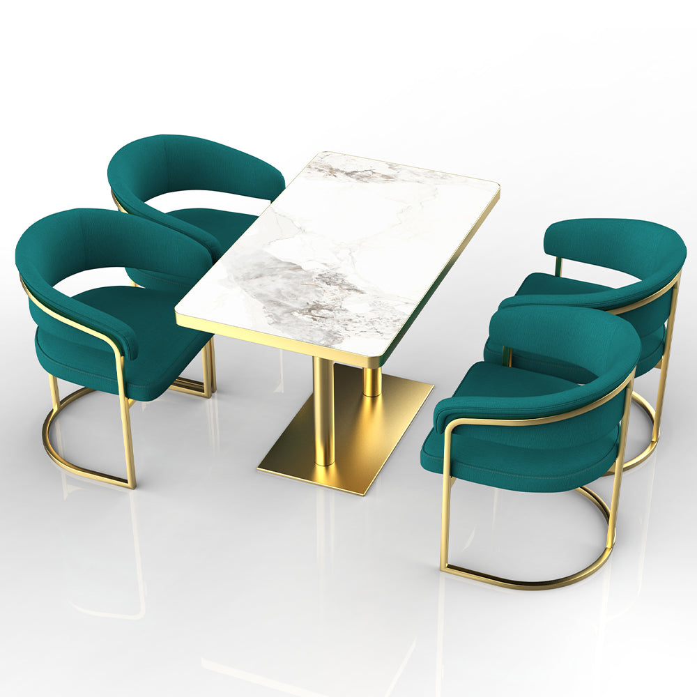 HUALIN Restaurant luxury sintered stone dining table with comfortable chairs, customizable material, color and size