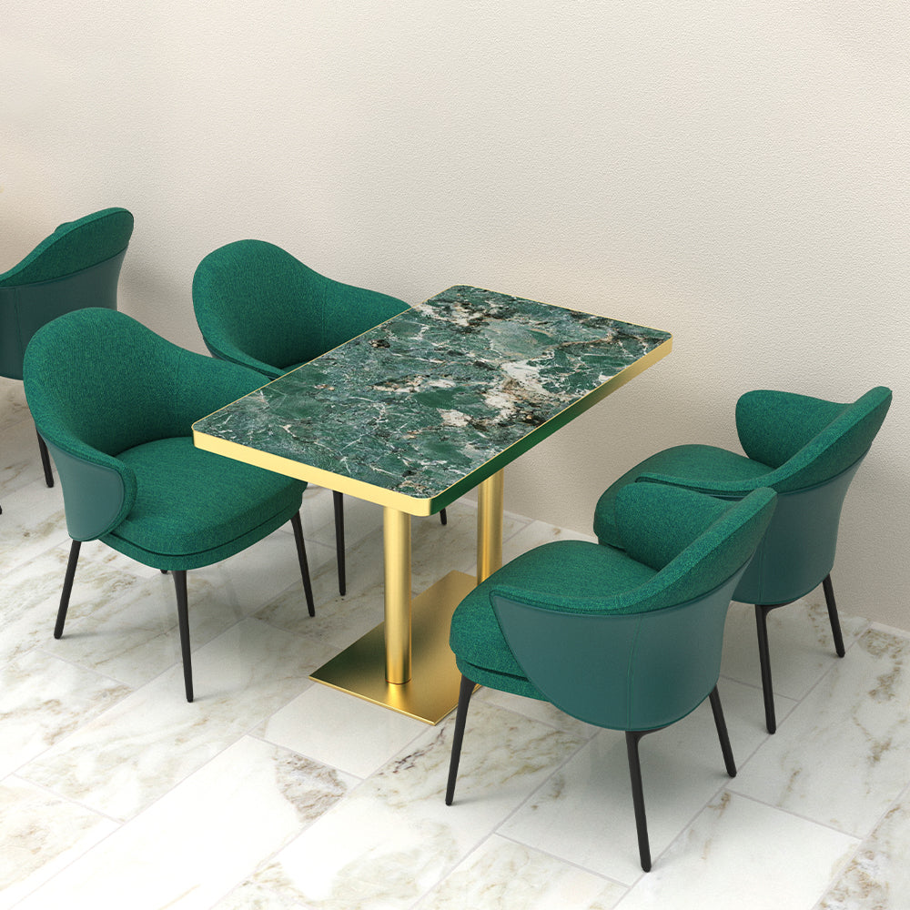 HUALIN Restaurant luxury sintered stone dining table with comfortable chairs, customizable material, color and size