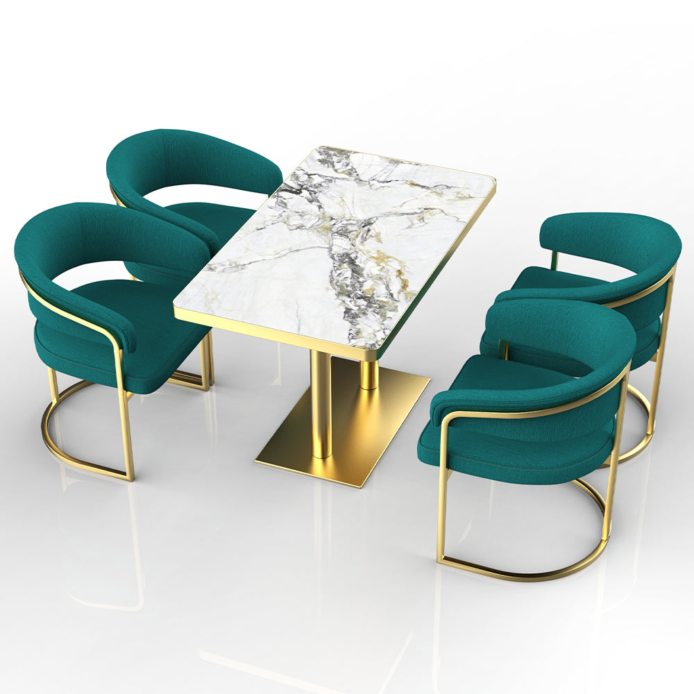 HUALIN Restaurant luxury sintered stone dining table with comfortable chairs, customizable material, color and size