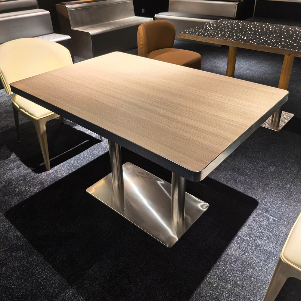 HUALIN Modern style theme restaurant luxury marble dining table with stainless steel legs, customizable size and color