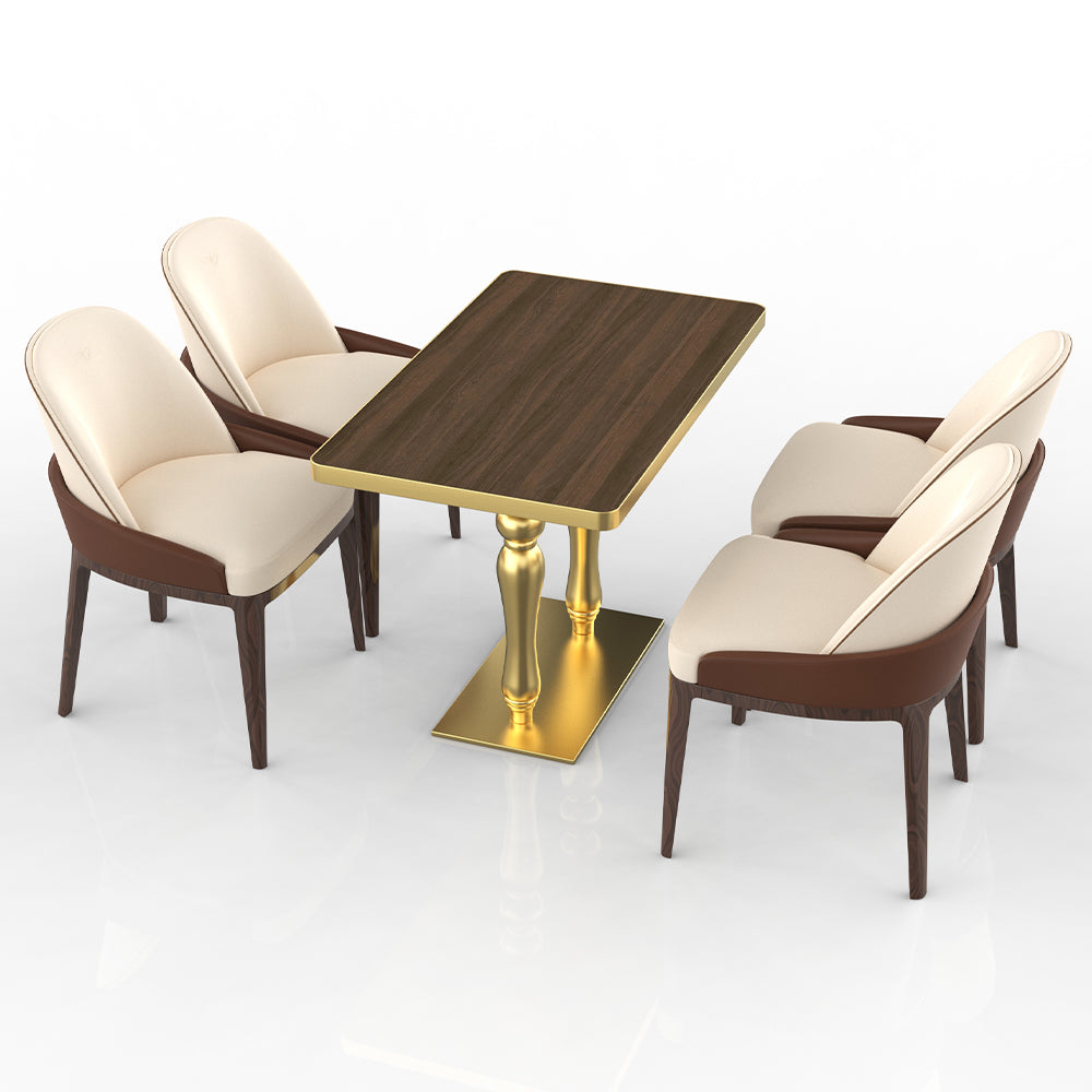 HUALIN Restaurant luxury sintered stone dining table with comfortable chairs, customizable material, color and size