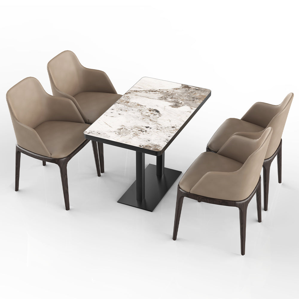 HUALIN Restaurant luxury sintered stone ceramic dining table with comfortable chair