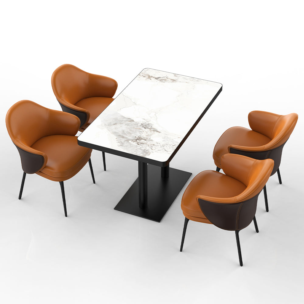 HUALIN Restaurant luxury sintered stone ceramic dining table with comfortable chair