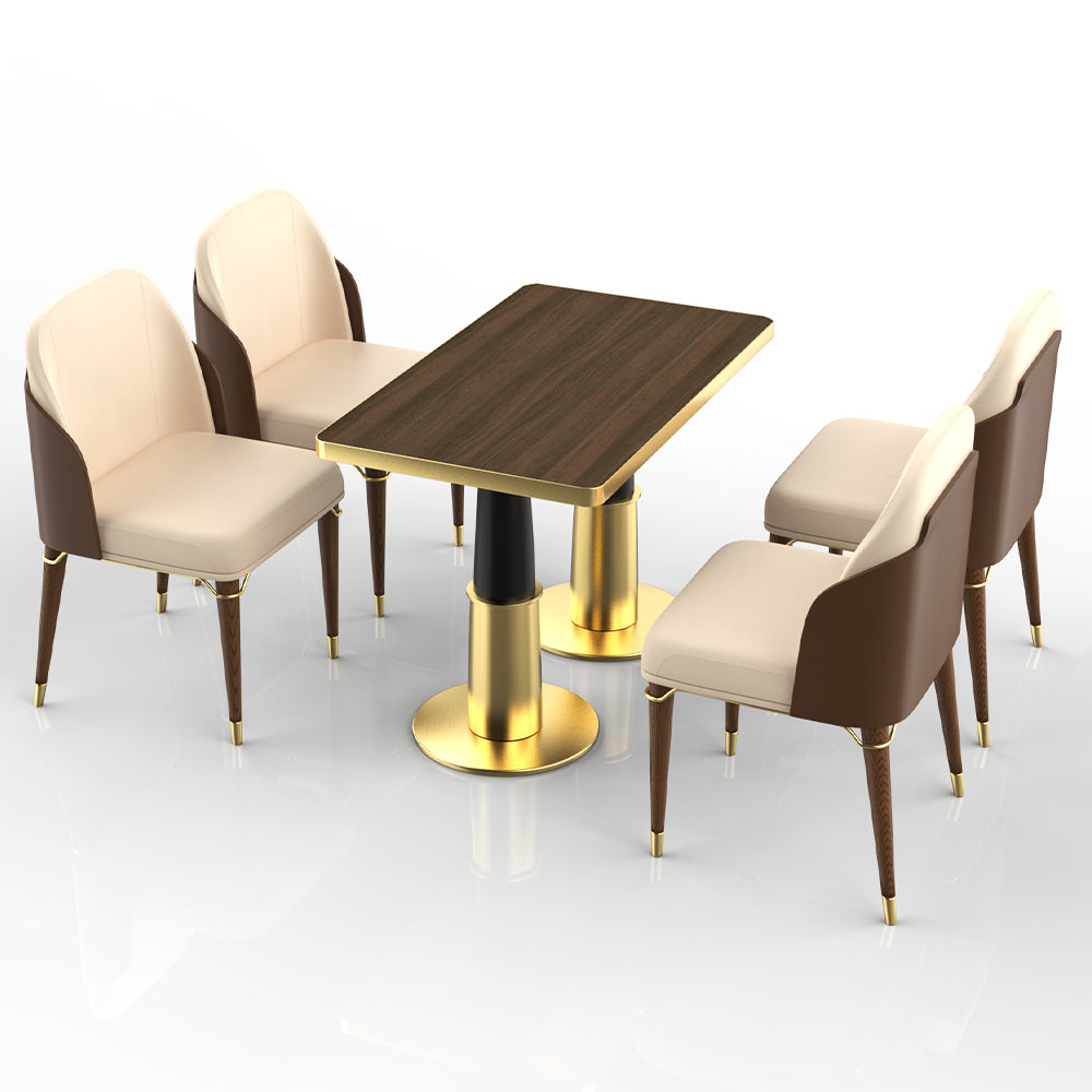 HUALIN Restaurant luxury sintered stone ceramic dining table with comfortable chair