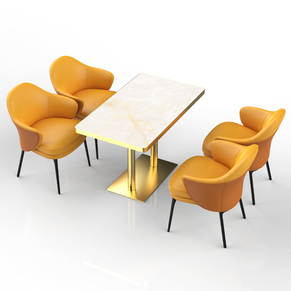HUALIN Restaurant luxury sintered stone ceramic dining table with comfortable chair