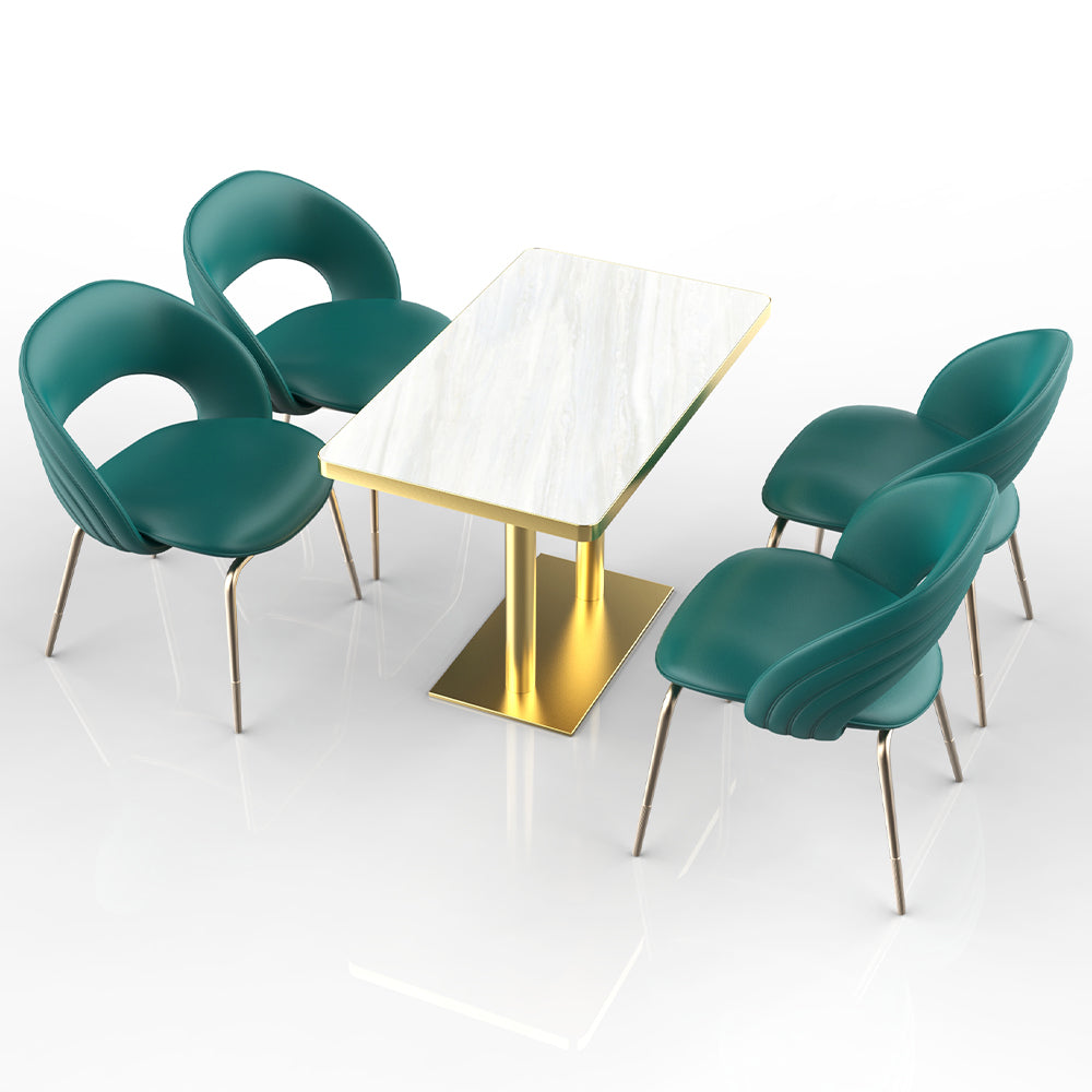 HUALIN Restaurant luxury sintered stone dining table with comfortable chairs, customizable material, color and size