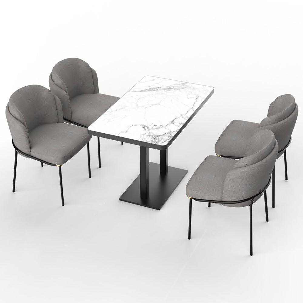 HUALIN Restaurant luxury sintered stone ceramic dining table with comfortable chair