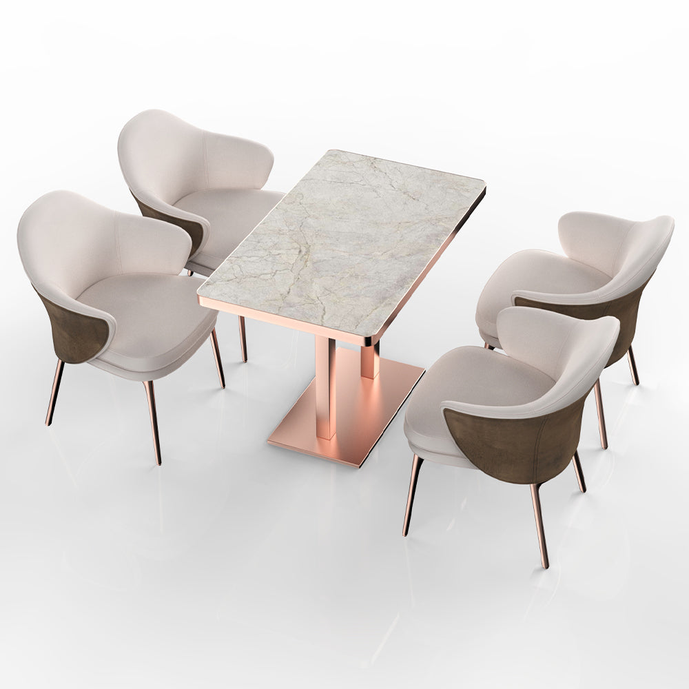 HUALIN Restaurant luxury sintered stone dining table with comfortable chairs, customizable material, color and size