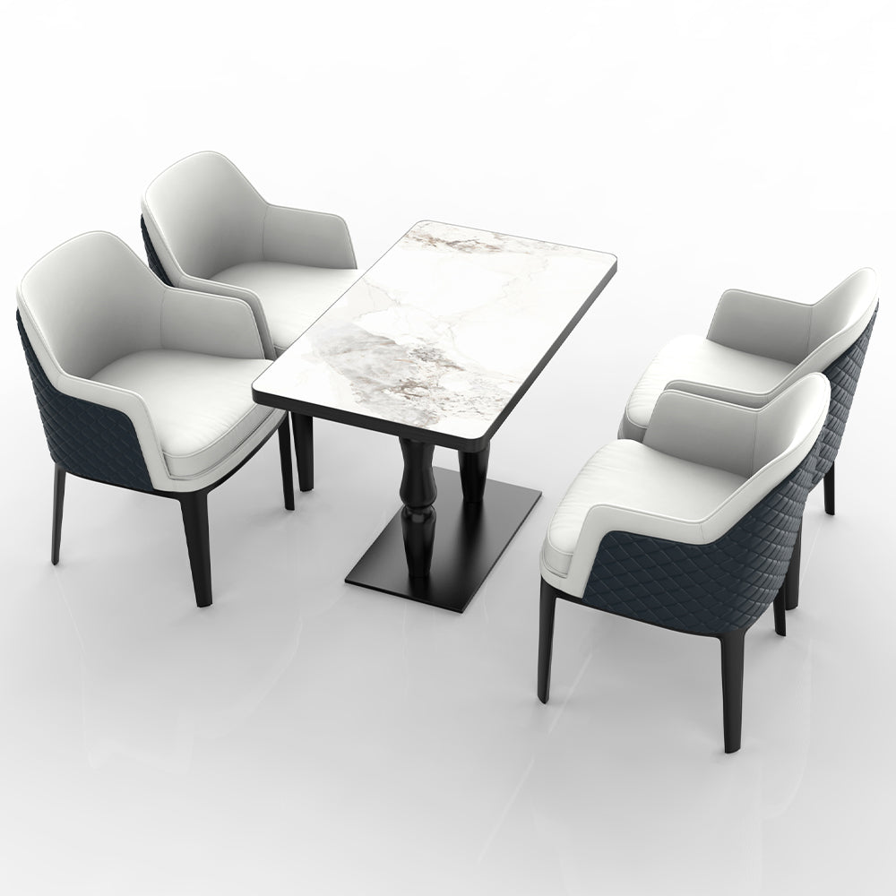 HUALIN Restaurant luxury sintered stone dining table with comfortable chairs, customizable material, color and size