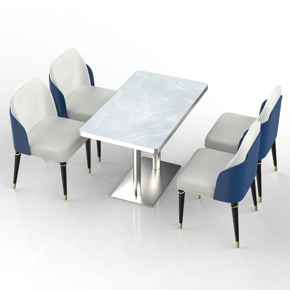 HUALIN Restaurant luxury sintered stone dining table with comfortable chairs, customizable material, color and size