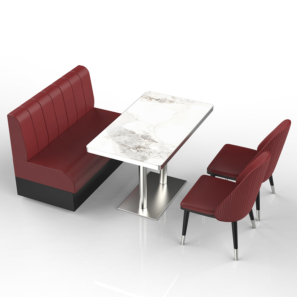 HUALIN Restaurant luxury sintered stone marble dining table chairs comfortable booths, material size color batch customization