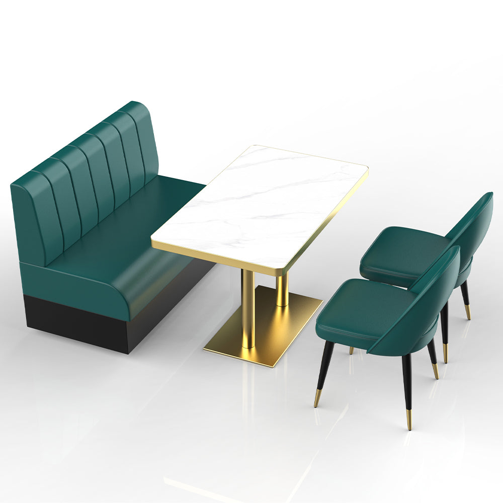 HUALIN Restaurant luxury sintered stone marble dining table chairs comfortable booths, material size color batch customization