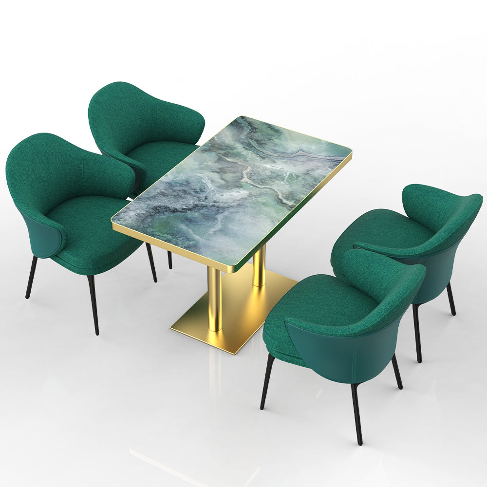 HUALIN Restaurant luxury sintered stone dining table with comfortable chairs, customizable material, color and size
