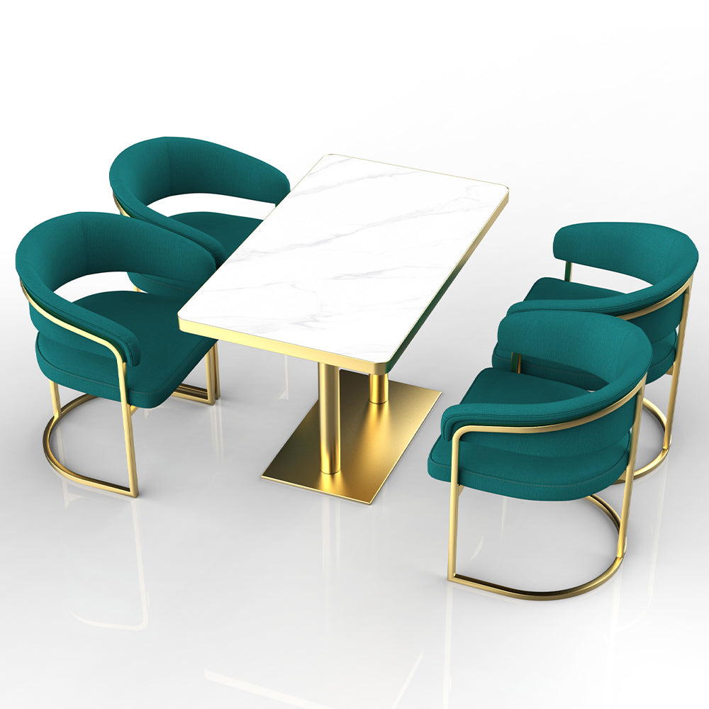 HUALIN Restaurant luxury sintered stone dining table with comfortable chairs, customizable material, color and size
