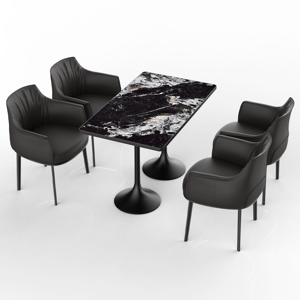 HUALIN Restaurant luxury sintered stone ceramic dining table with comfortable chair