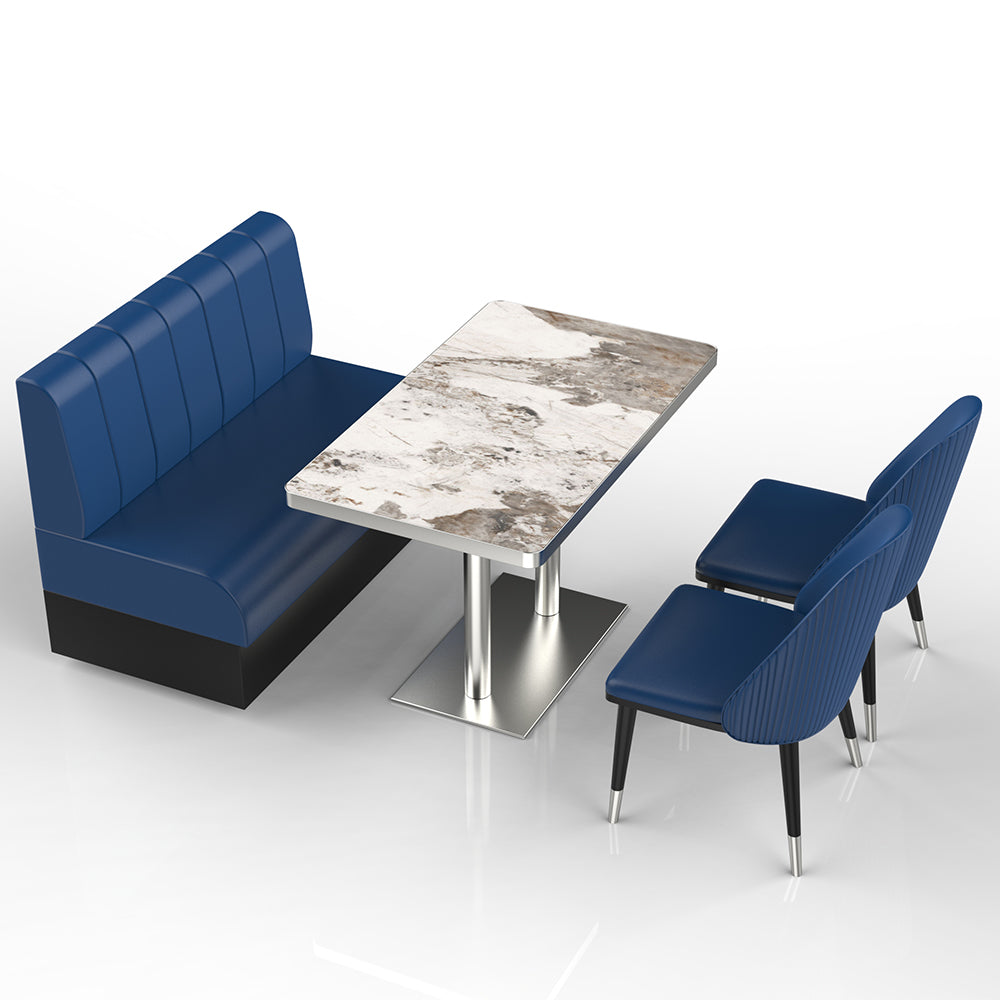HUALIN Restaurant luxury sintered stone marble dining table chairs comfortable booths, material size color batch customization