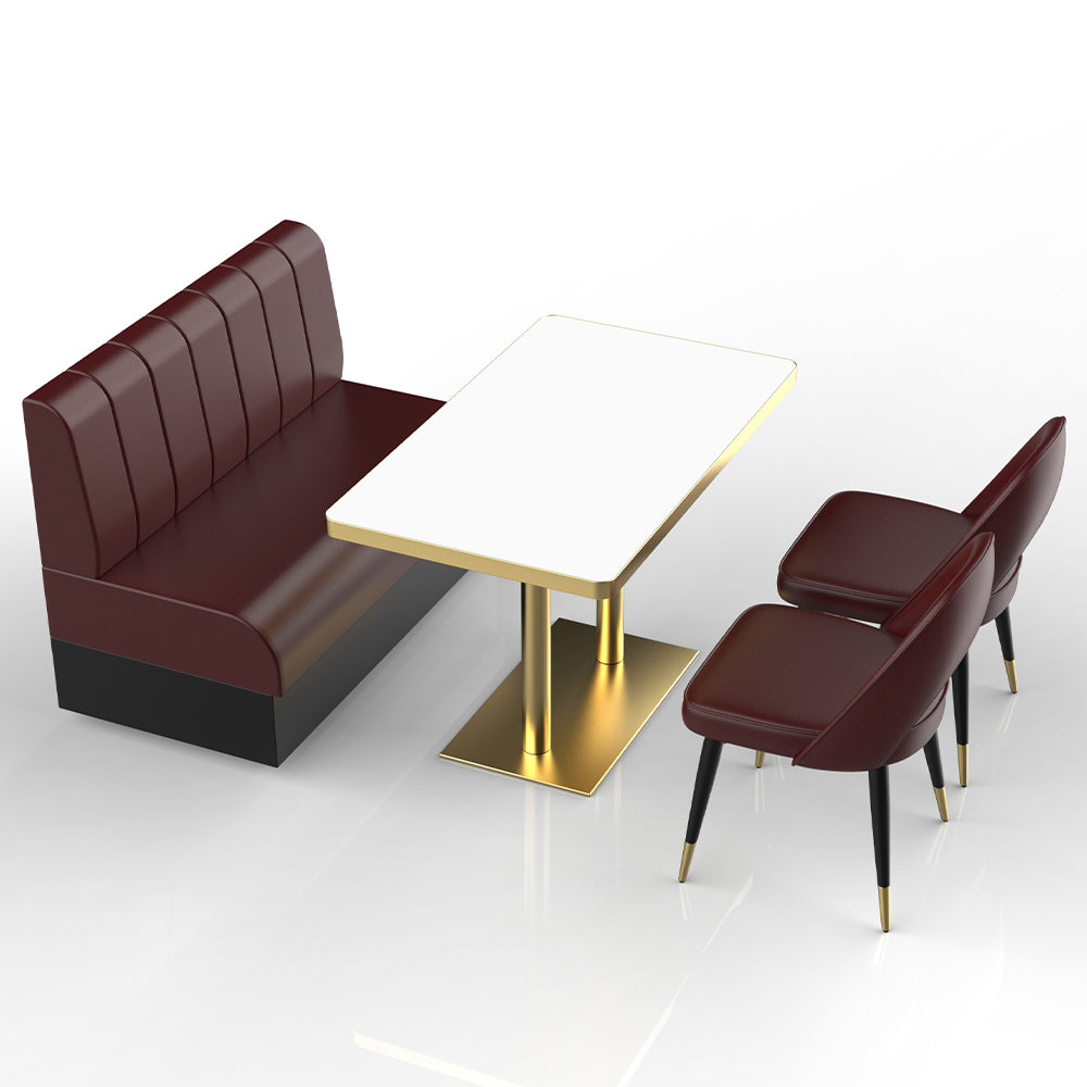 HUALIN Restaurant luxury sintered stone marble dining table chairs comfortable booths, material size color batch customization
