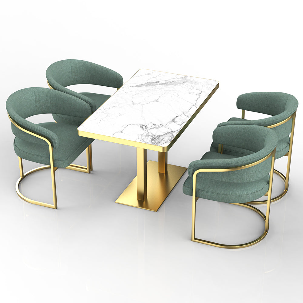 HUALIN Restaurant luxury sintered stone ceramic dining table with comfortable chair