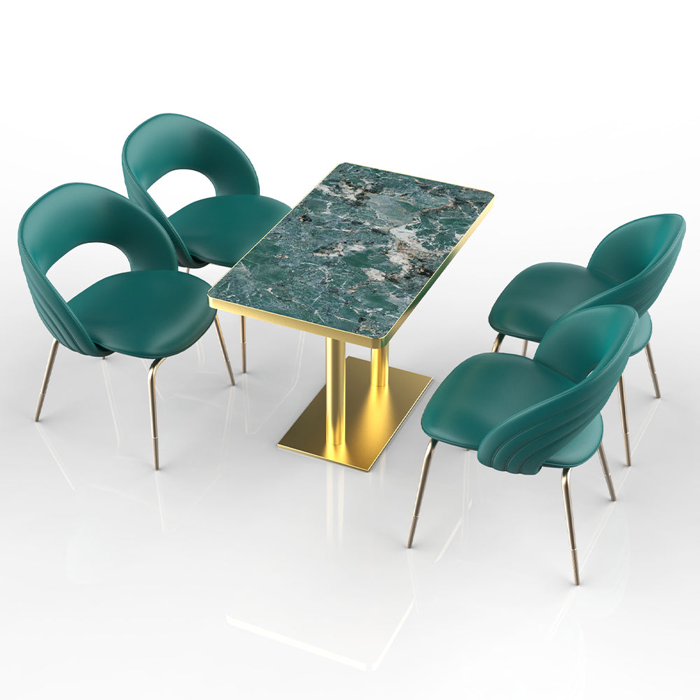 HUALIN Restaurant luxury sintered stone dining table with comfortable chairs, customizable material, color and size