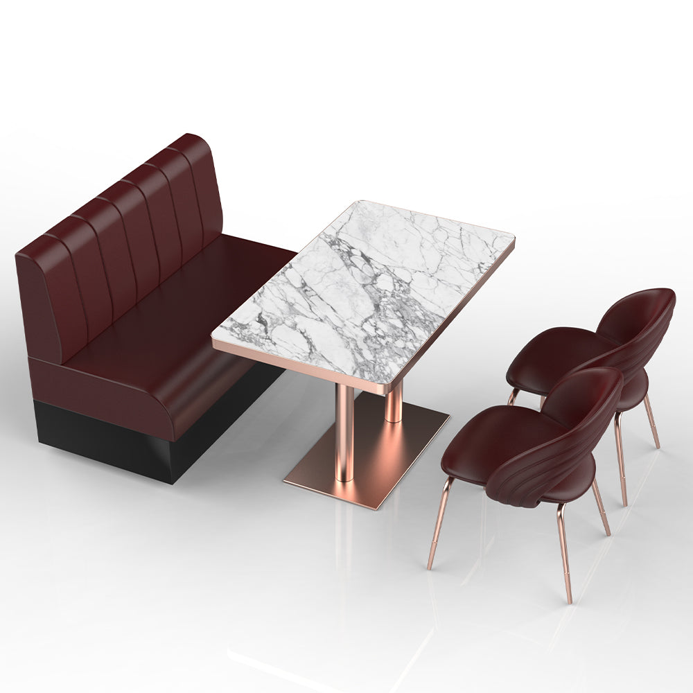 HUALIN Restaurant Luxury Sintered Stone Ceramic Dining Table And Chair Comfortable Booth