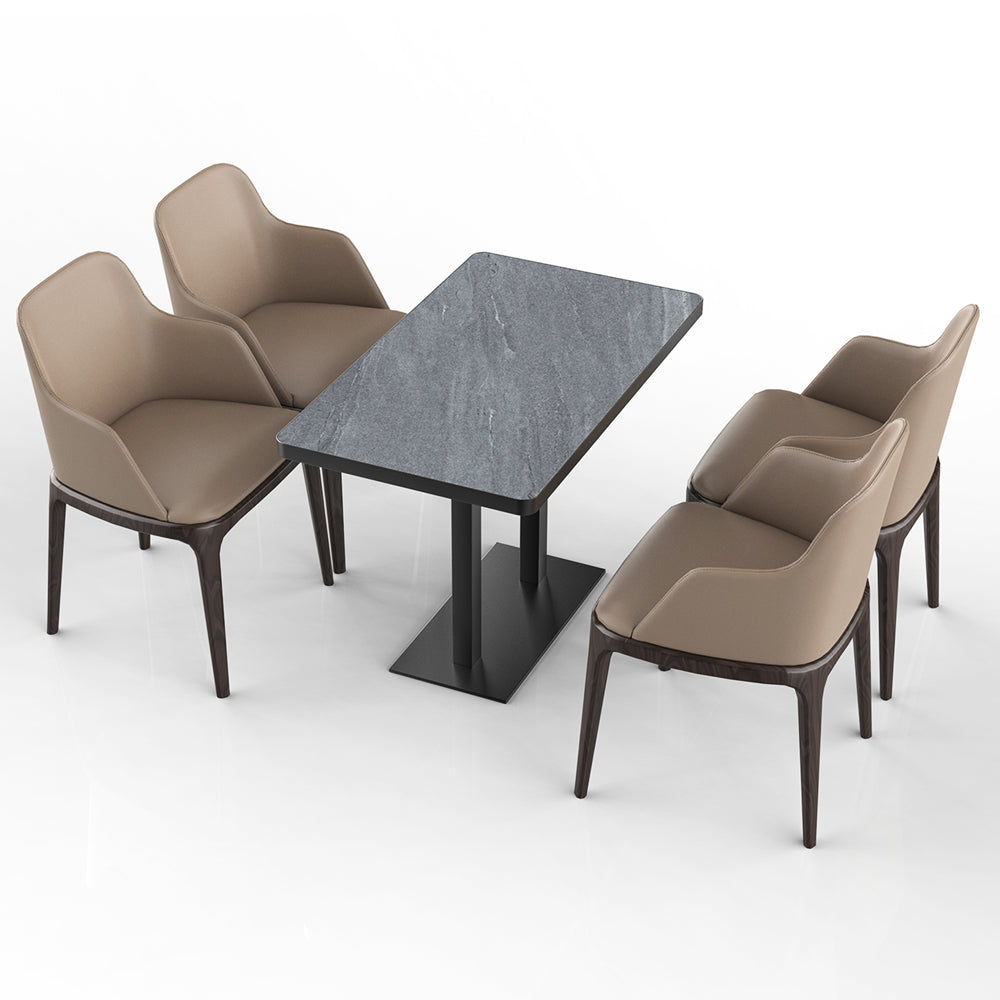HUALIN Restaurant luxury sintered stone ceramic dining table with comfortable chair