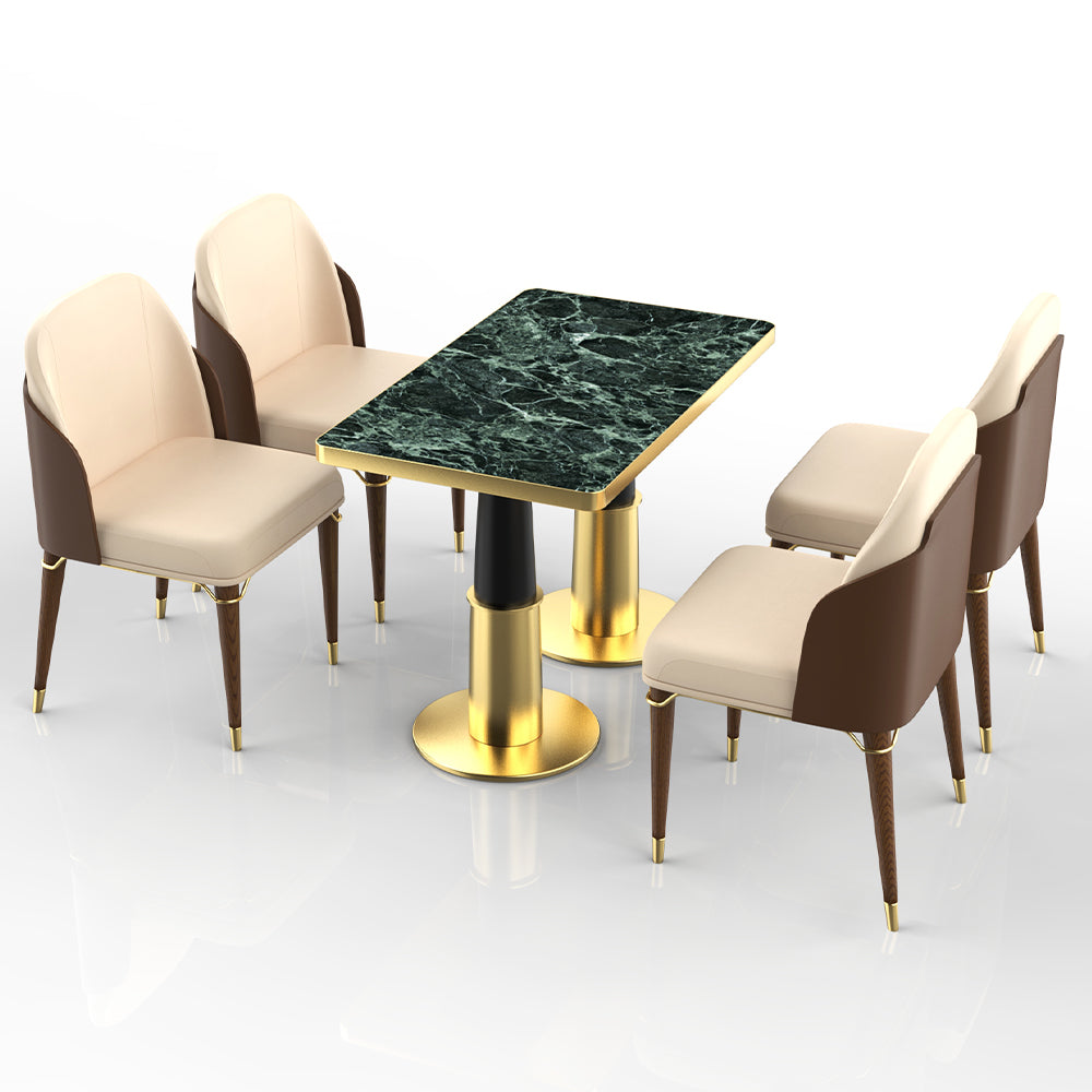 HUALIN Restaurant luxury sintered stone ceramic dining table with comfortable chair