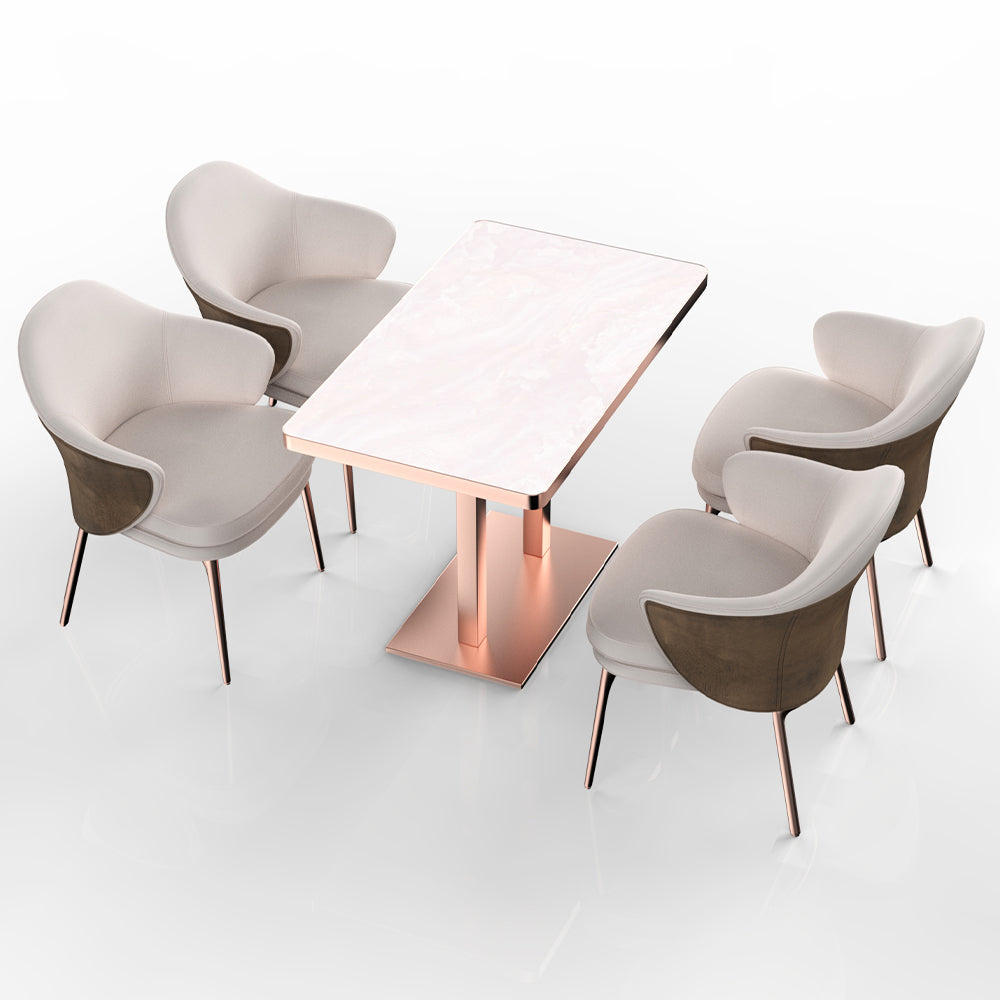 HUALIN Restaurant luxury sintered stone dining table with comfortable chairs, customizable material, color and size