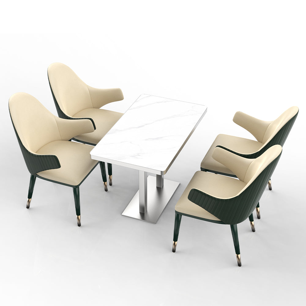 HUALIN Restaurant luxury sintered stone dining table with comfortable chairs, customizable material, color and size
