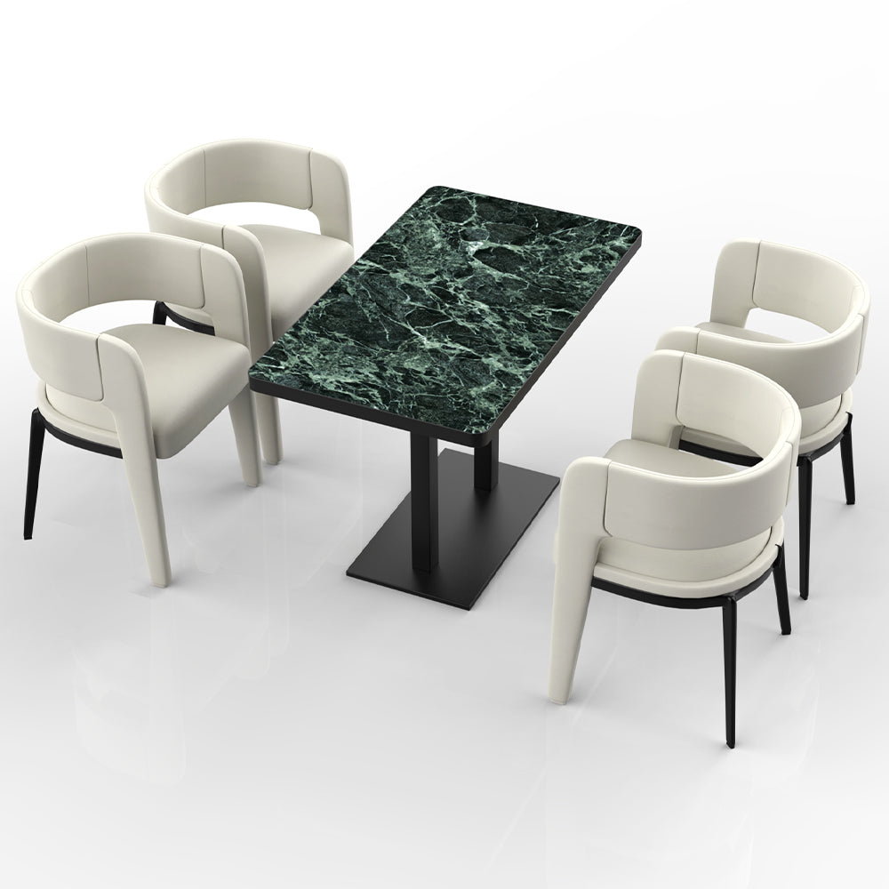 HUALIN Restaurant luxury sintered stone dining table with comfortable chairs, customizable material, color and size