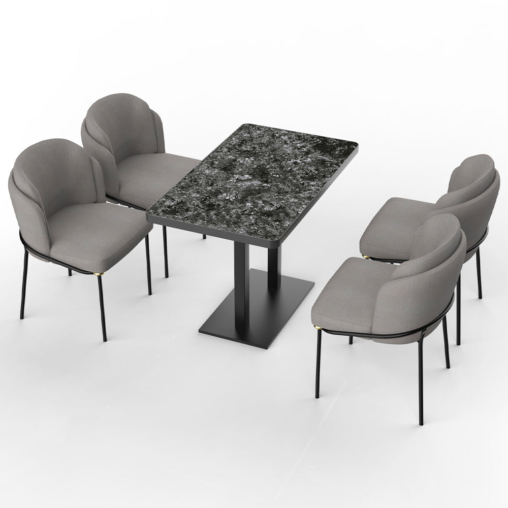 HUALIN Restaurant luxury sintered stone ceramic dining table with comfortable chair