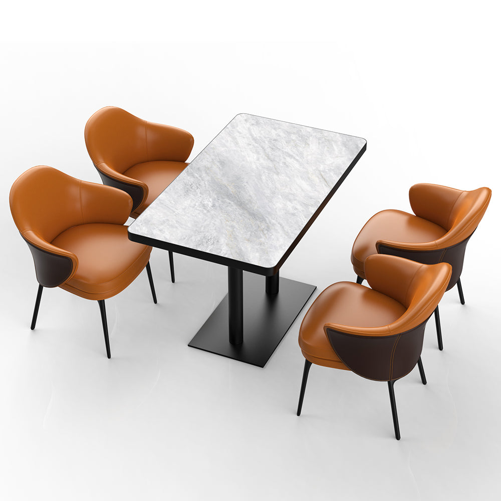HUALIN Restaurant luxury sintered stone ceramic dining table with comfortable chair