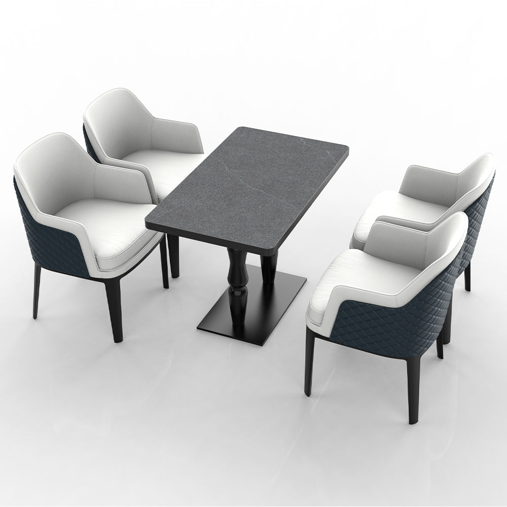 HUALIN Restaurant luxury sintered stone dining table with comfortable chairs, customizable material, color and size
