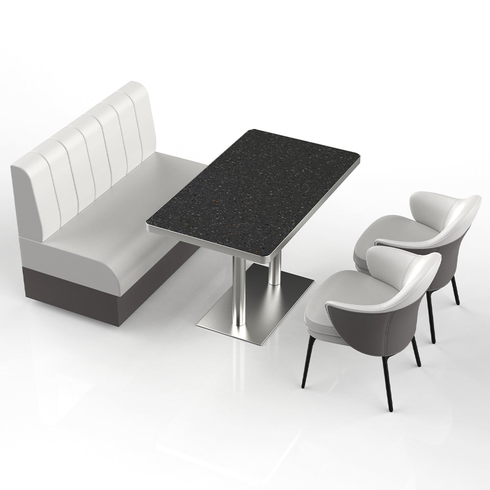 HUALIN Restaurant Luxury Sintered Stone Ceramic Dining Table And Chair Comfortable Booth